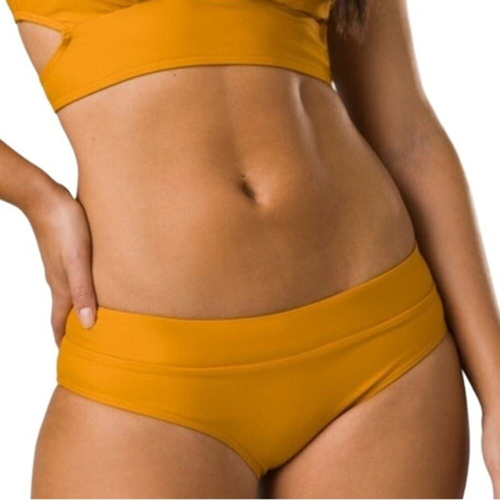 Prana Mustard Yellow Bikini Bottom and Top Set